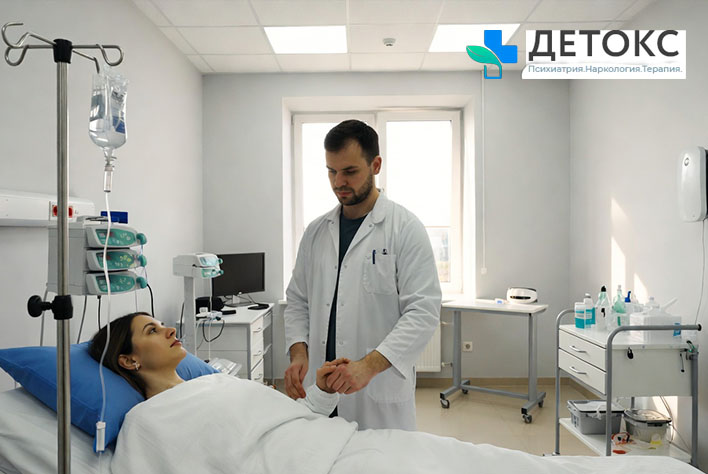 Пациент лежит в клинике после сочетания Атаракса с алкоголем