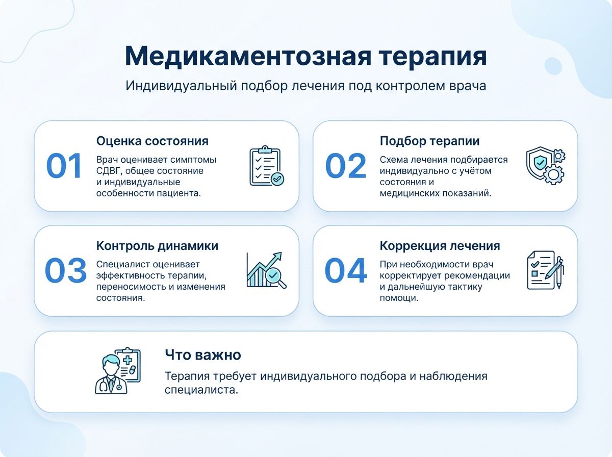 Лечение СДВГ в Белоозерске у детей и взрослыхинфографика
